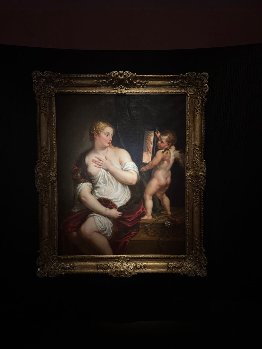 Rubens&rsquo; Gem&auml;lde Venus und Cupido im Goldrahmen